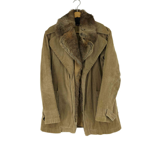 CANDY ROCKETS 襟ラビットファー中綿ライナー付きコーデュロイジャケット レディース