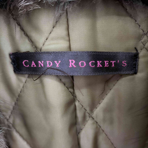 CANDY ROCKETS 襟ラビットファー中綿ライナー付きコーデュロイジャケット レディース