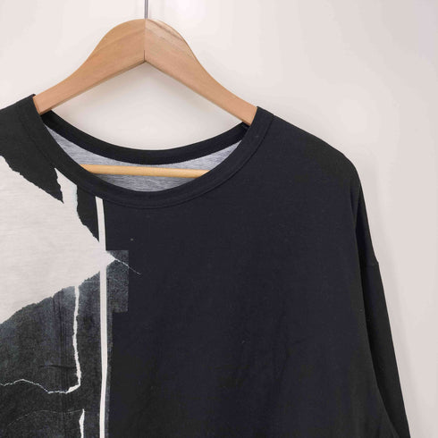 グラウンドワイヨウジヤマモト Ground Y Yohji Yamamoto 25ss COTTON JERSEY TORN PATTERN HEM ROUND JUMBO T-SHIRT LONG SLEEVES メンズ JPN:3