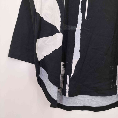 グラウンドワイヨウジヤマモト Ground Y Yohji Yamamoto 25ss COTTON JERSEY TORN PATTERN HEM ROUND JUMBO T-SHIRT LONG SLEEVES メンズ JPN:3