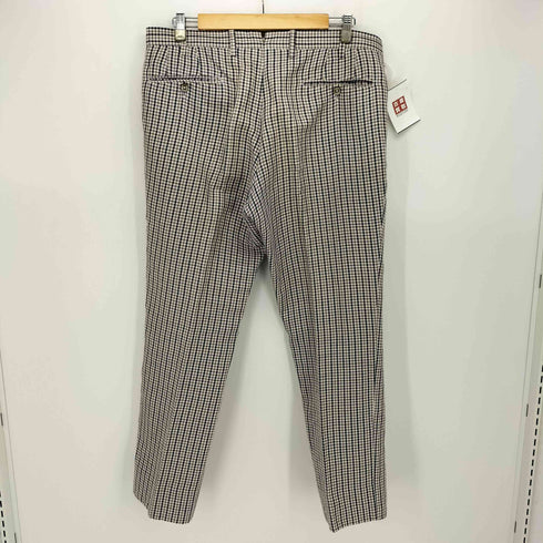 ピーティーゼロウーノ PT01 LINEN&COTTON ボタンフライ ハウンドチェック スラックス メンズ EUR:51-52