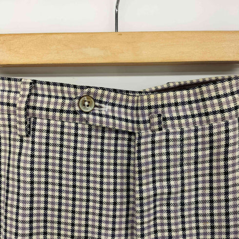 ピーティーゼロウーノ PT01 LINEN&COTTON ボタンフライ ハウンドチェック スラックス メンズ EUR:51-52