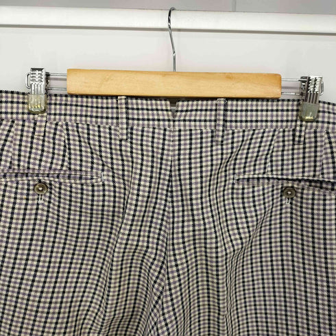 ピーティーゼロウーノ PT01 LINEN&COTTON ボタンフライ ハウンドチェック スラックス メンズ EUR:51-52