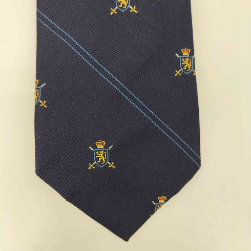 ポロバイラルフローレン Polo by RALPH LAUREN クレスト 総柄 ストライプ シルクネクタイ メンズ