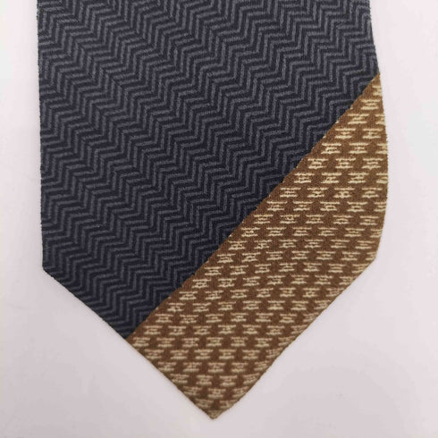 ジョルジオアルマーニ Giorgio Armani 切替 ヘリンボーン シルクネクタイ メンズ