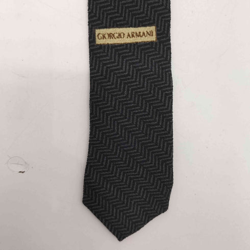 ジョルジオアルマーニ Giorgio Armani 切替 ヘリンボーン シルクネクタイ メンズ