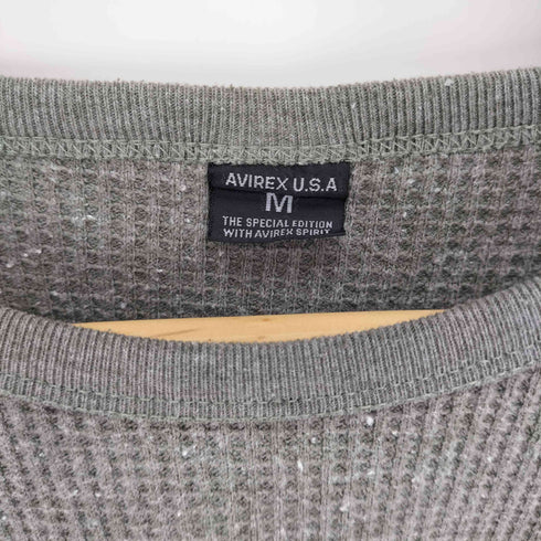アヴィレックス AVIREX 両面プリント ワッフル L/S カットソー ロンT メンズ import:M