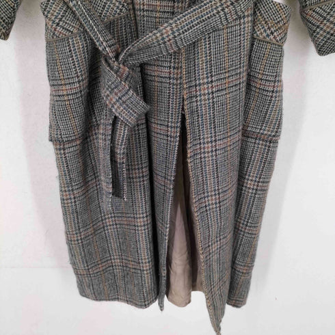 バーバリーズ BURBERRYS チェック柄ウールガウンコート メンズ L