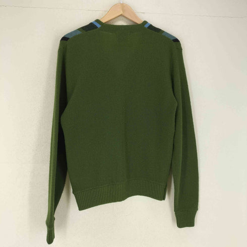 シアーズ Sears 70s シェルボタン ストライプアクリルカーディガン メンズ M