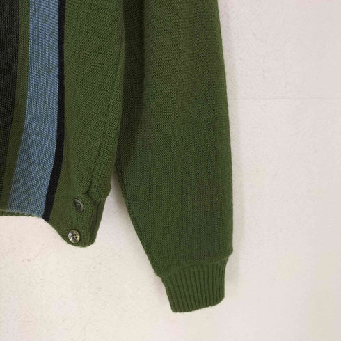 シアーズ Sears 70s シェルボタン ストライプアクリルカーディガン メンズ M