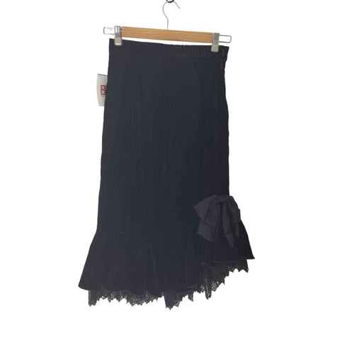 LA TOUR リボンデザイン ラメ ベルベットスカート レディース 9