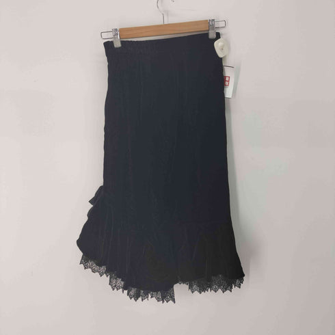 LA TOUR リボンデザイン ラメ ベルベットスカート レディース 9