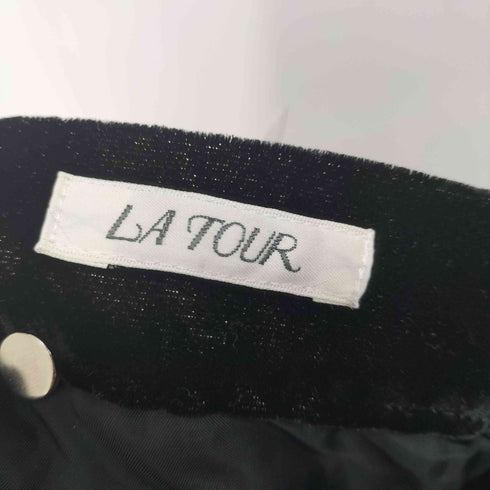 LA TOUR リボンデザイン ラメ ベルベットスカート レディース 9