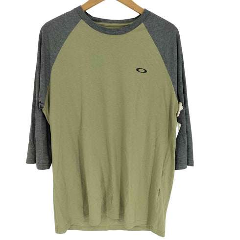 オークリー OAKLEY REGULAR FIT エリプスロゴ プリント バイカラー ラグラン スリーブ カットソー メンズ import:L
