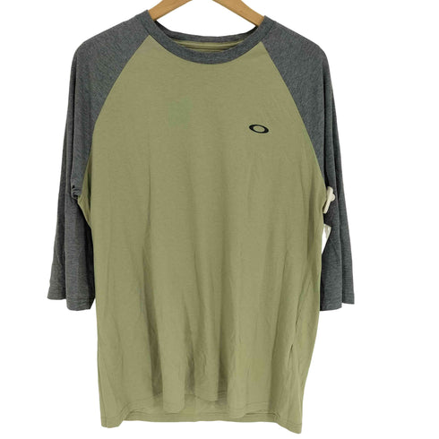 オークリー OAKLEY REGULAR FIT エリプスロゴ プリント バイカラー ラグラン スリーブ カットソー メンズ import:L