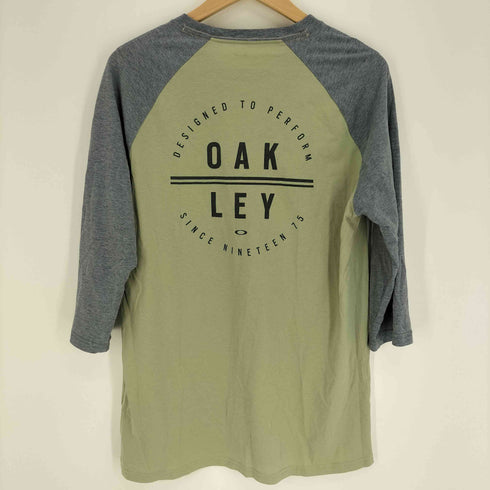 オークリー OAKLEY REGULAR FIT エリプスロゴ プリント バイカラー ラグラン スリーブ カットソー メンズ import:L