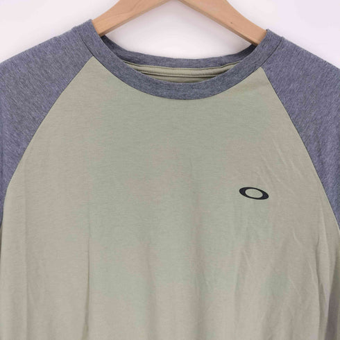 オークリー OAKLEY REGULAR FIT エリプスロゴ プリント バイカラー ラグラン スリーブ カットソー メンズ import:L