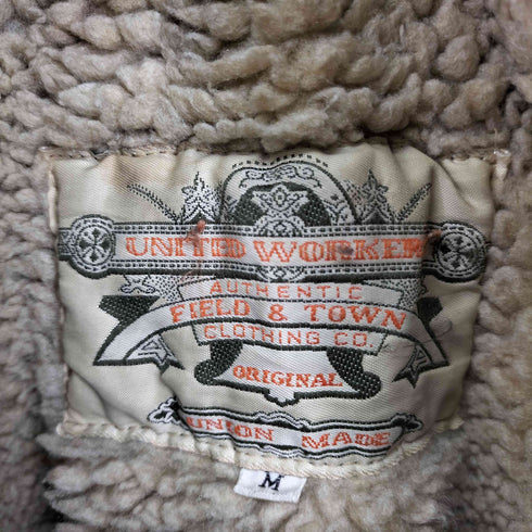 UNITED WORKERS 牛革 裏ボア ジップアップスエードレザージャケット メンズ import:M