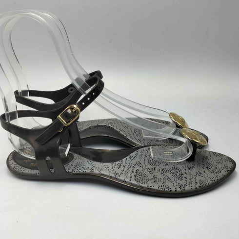 ヴィヴィアンウエストウッド アングロマニア Vivienne Westwood ANGLOMANIA エンボス オーブ ボタン装飾 ラバーストラップ サンダル レディース JPN:23.5