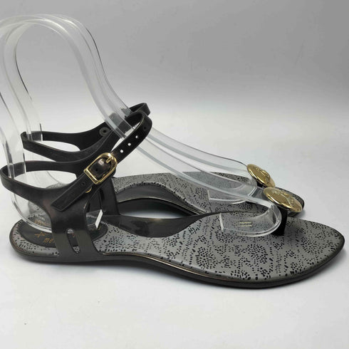 ヴィヴィアンウエストウッド アングロマニア Vivienne Westwood ANGLOMANIA エンボス オーブ ボタン装飾 ラバーストラップ サンダル レディース JPN:23.5