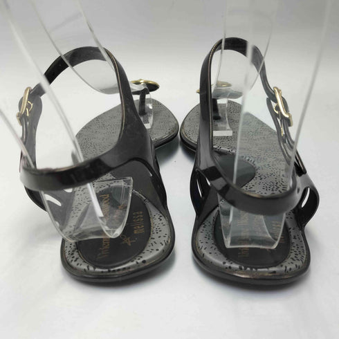ヴィヴィアンウエストウッド アングロマニア Vivienne Westwood ANGLOMANIA エンボス オーブ ボタン装飾 ラバーストラップ サンダル レディース JPN:23.5