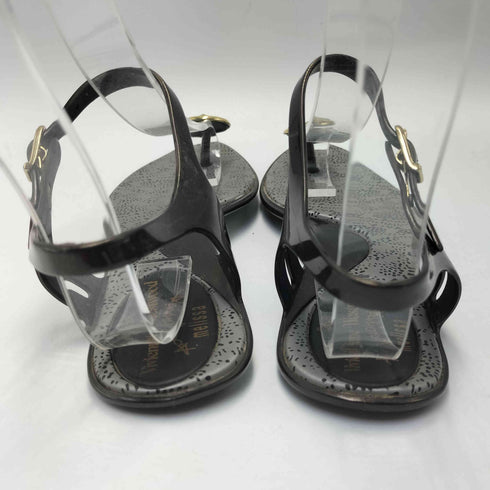 ヴィヴィアンウエストウッド アングロマニア Vivienne Westwood ANGLOMANIA エンボス オーブ ボタン装飾 ラバーストラップ サンダル レディース JPN:23.5