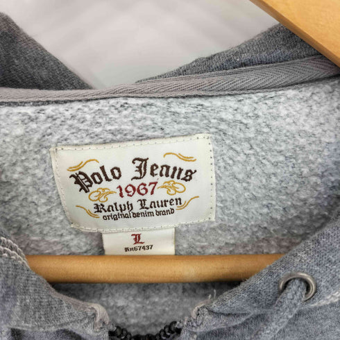 ポロジーンズカンパニーラルフローレン POLO JEANS COMPANY RALPH LAUREN ロゴプリント ジップアップパーカー Y2K レディース import:L