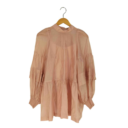 ティアラ Tiara シアーボリュームペプラムブラウス レディース