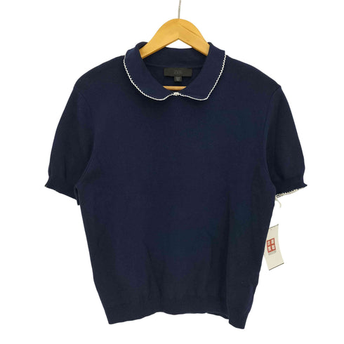 ザラ ZARA ショートスリーブセーター コントラストトリム レディース import:L