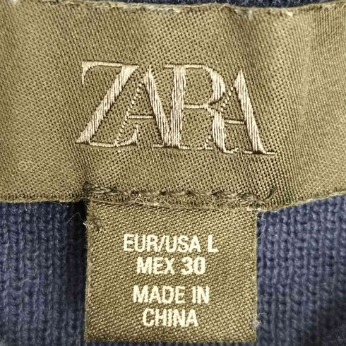 ザラ ZARA ショートスリーブセーター コントラストトリム レディース import:L