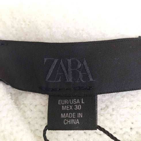 ザラ ZARA ステッチ入りショートスリーブニットジャケット レディース import:L