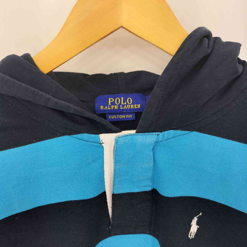 ポロラルフローレン POLO RALPH LAUREN ポニー刺繍 CUSTOM FIT ボーダー ラガー プルオーバーパーカー レディース import:M
