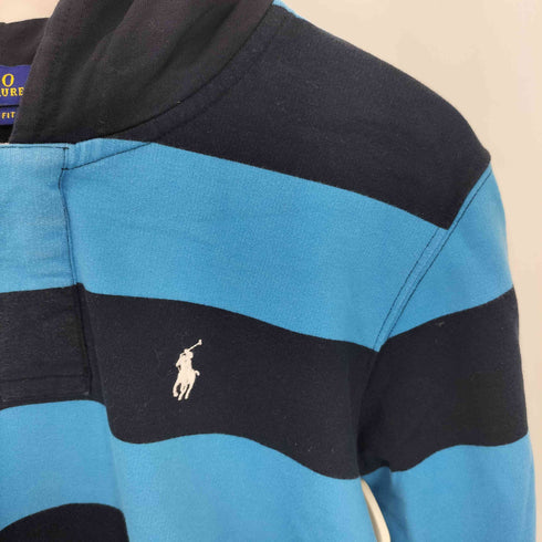 ポロラルフローレン POLO RALPH LAUREN ポニー刺繍 CUSTOM FIT ボーダー ラガー プルオーバーパーカー レディース import:M