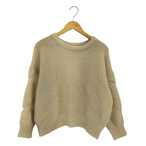 ニコアンド niko and... モヘヤ混 ローゲージクルーネック シャギーニットセーター レディース 3