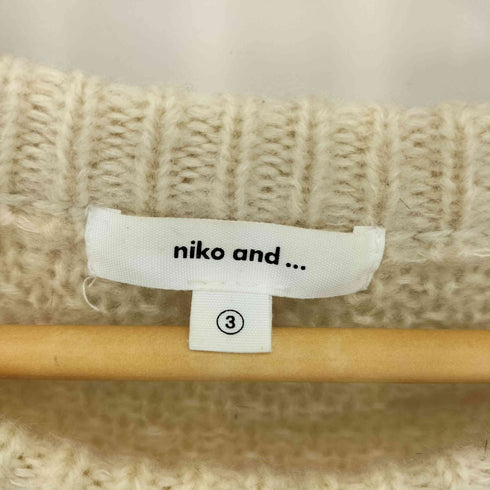 ニコアンド niko and... モヘヤ混 ローゲージクルーネック シャギーニットセーター レディース 3