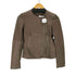 LE VERSEAU PELLE LEATHER レザーノーカラージャケット レディース 38