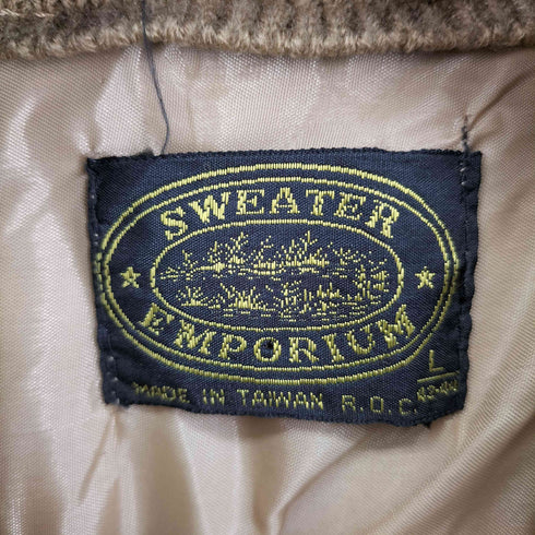 SWEATER EMPORIUM 90S ニット切り替え ドッキング スエード ジップアップレザージャケット メンズ import:L