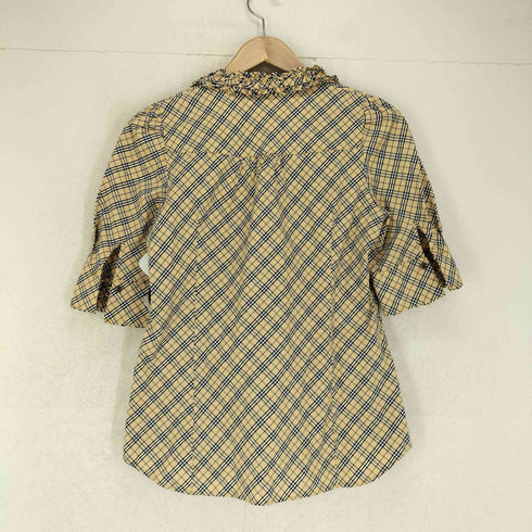 バーバリーブルーレーベル BURBERRY BLUE LABEL ホース刺繍チェック柄S/S シャツ レディース 38