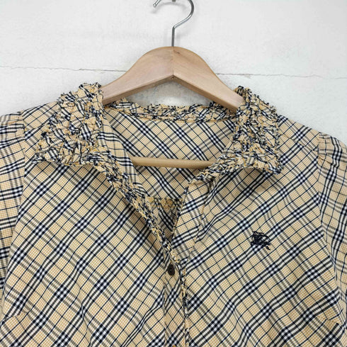 バーバリーブルーレーベル BURBERRY BLUE LABEL ホース刺繍チェック柄S/S シャツ レディース 38