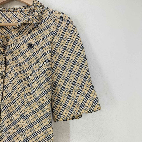 バーバリーブルーレーベル BURBERRY BLUE LABEL ホース刺繍チェック柄S/S シャツ レディース 38