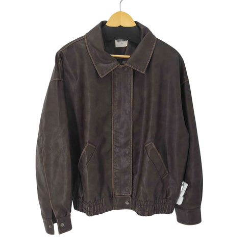 Perfect Stranger Washed Maxx PU Bomber Brown レディース import:M