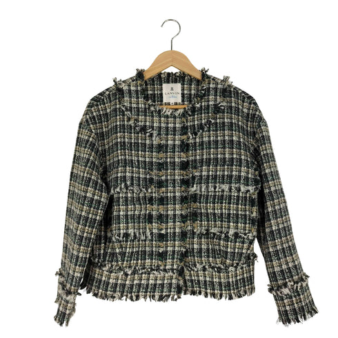 ランバンオンブルー LANVIN en Bleu オープンスリーブ ツイードジャケット レディース JPN:38