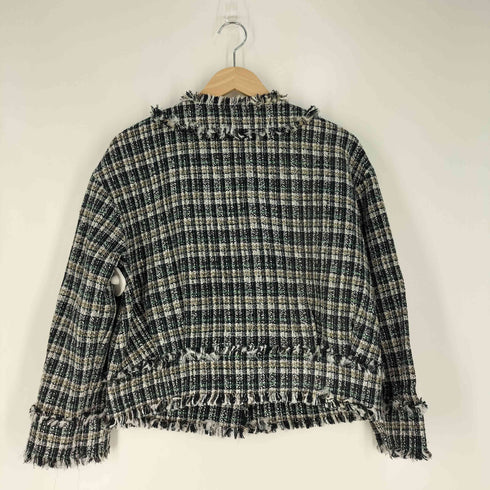 ランバンオンブルー LANVIN en Bleu オープンスリーブ ツイードジャケット レディース JPN:38