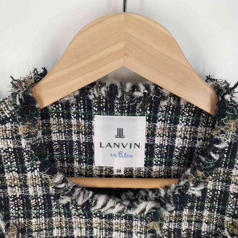 ランバンオンブルー LANVIN en Bleu オープンスリーブ ツイードジャケット レディース JPN:38
