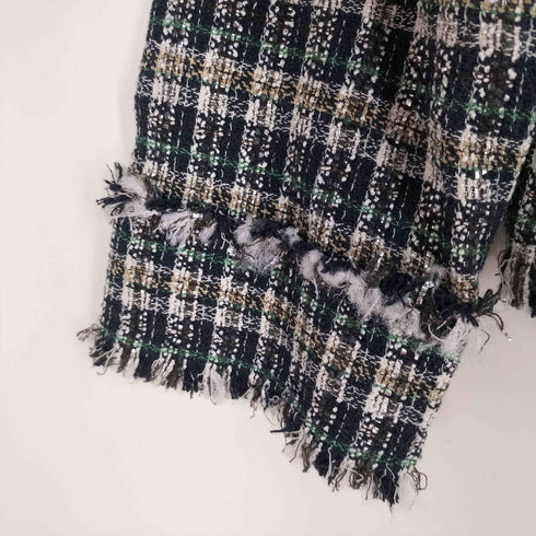 ランバンオンブルー LANVIN en Bleu オープンスリーブ ツイードジャケット レディース JPN:38