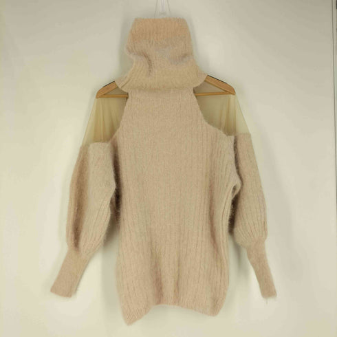 スナイデル snidel シースルー切り替えタートルアンゴラニットOP レディース FREE