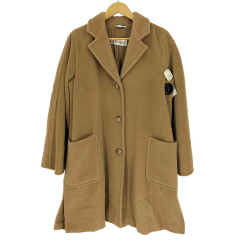 マックスマーラ MAX MARA 白タグ イタリア製 カシミヤ ブレンド 3B ウール チェスター コート レディース EUR:38
