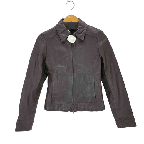 シスレー SISLEY REAL LEATHER ステッチラインレザージャケット レディース 38