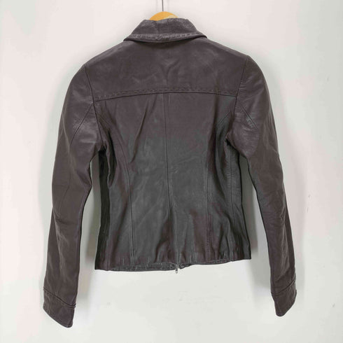 シスレー SISLEY REAL LEATHER ステッチラインレザージャケット レディース 38