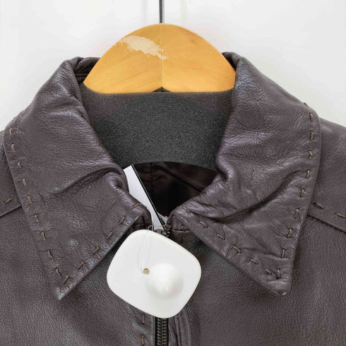 シスレー SISLEY REAL LEATHER ステッチラインレザージャケット レディース 38